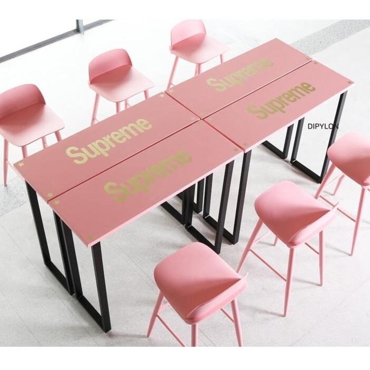 DIPYLON 핑크 높은 바 테이블 과 의자